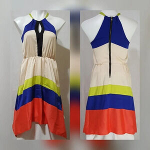 GIANNI BINI | Halter Keyhole Uneven Hem Dress